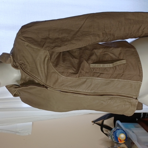 Lucky Brand lamb's leather cotton linen‎ jacket S - Picture 2 of 8